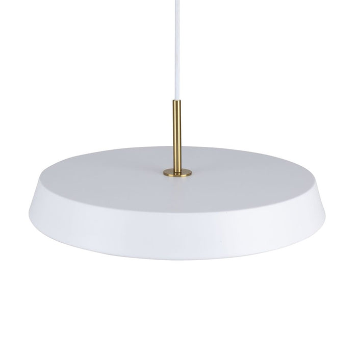 Artcraft Lexi 1 Light 12" Pendant, White/White