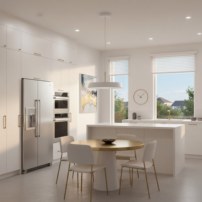 Artcraft Lexi 1 Light 12" Pendant, White/White