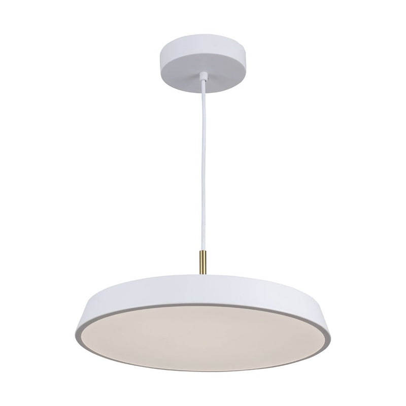 Artcraft Lexi 1 Light 16" Pendant, White/White