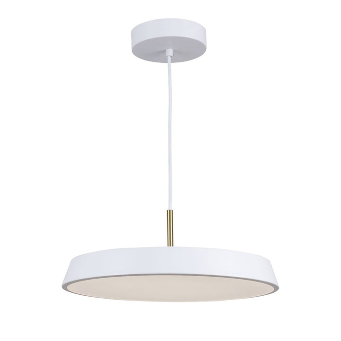 Artcraft Lexi 1 Light 16" Pendant, White/White