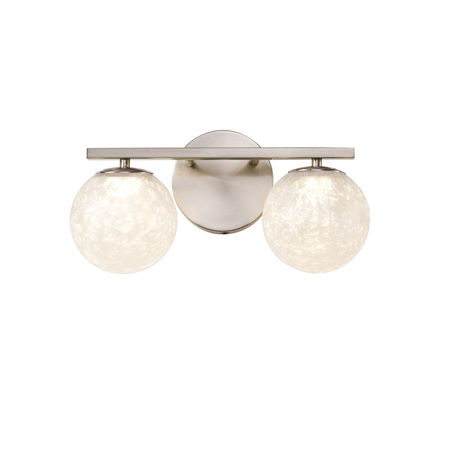 Artcraft Forma 2Lt LED Wall Sconce, Brushed Nickel/Ice