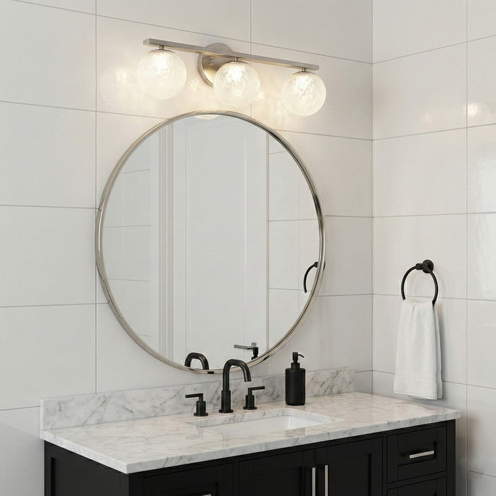 Artcraft Forma 3Lt LED Wall Sconce, Brushed Nickel/Ice