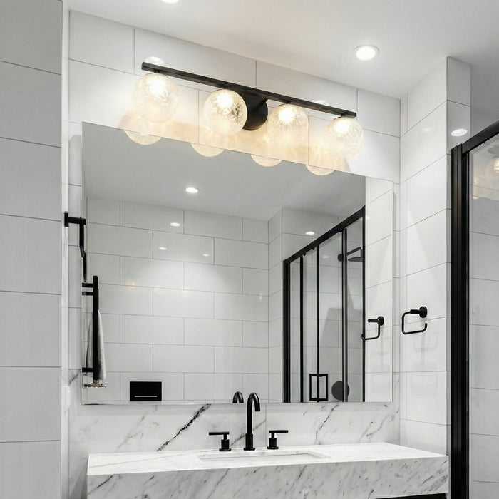 Artcraft Forma 4Lt LED Wall Sconce, Black/Ice