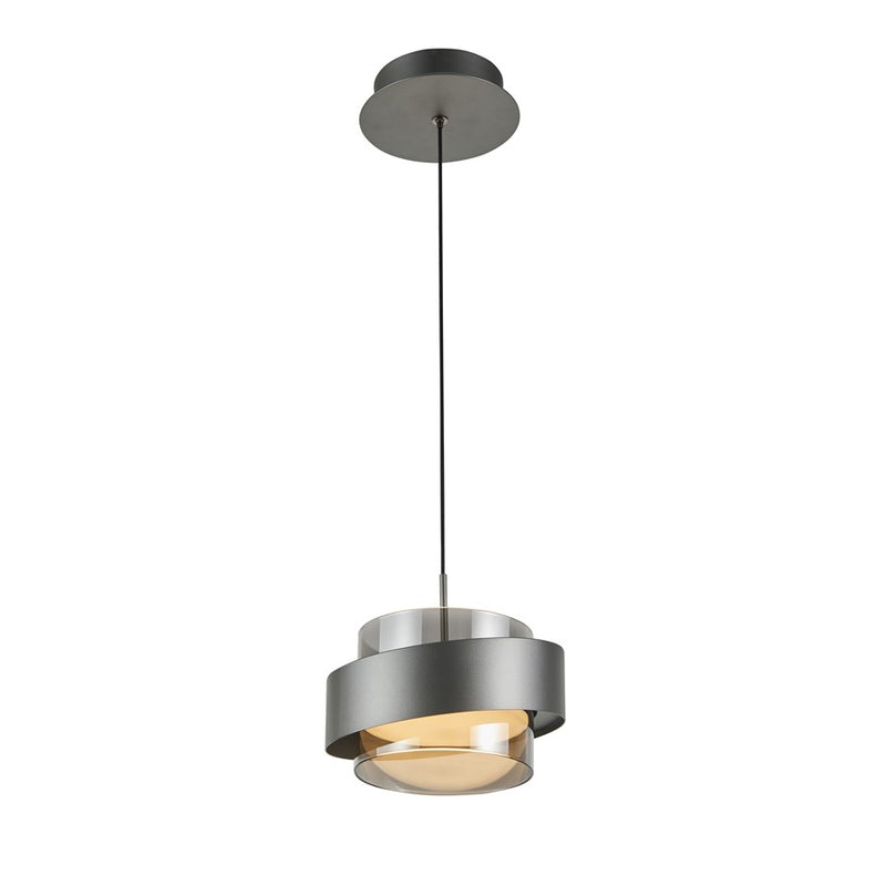 Artcraft Axis 1Lt LED Pendant, Graphite/Smoke/Graphite