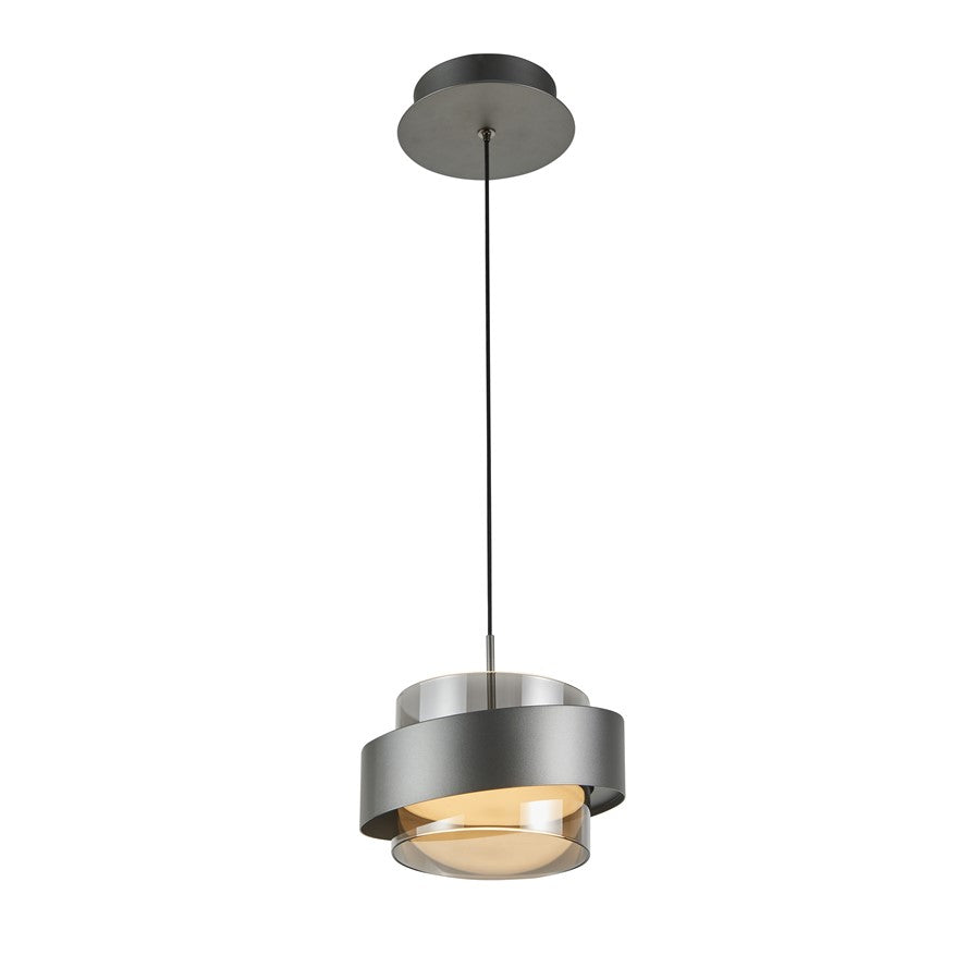 Artcraft Axis 1Lt LED Pendant, Graphite/Smoke/Graphite