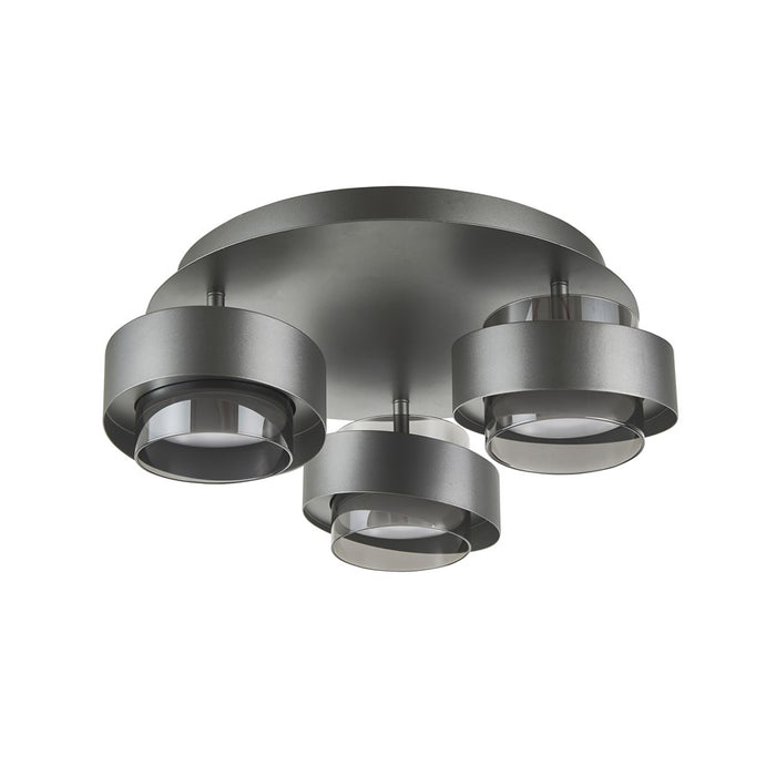 Artcraft Axis Light Semi Flush-Mount, Graphite/Smoke/Graphite