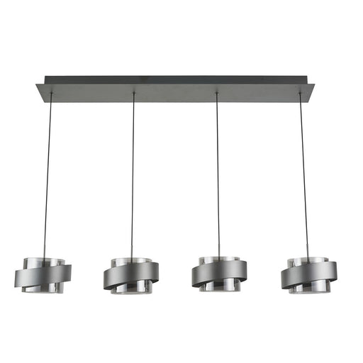 Artcraft Axis 4Lt LED Pendant, Graphite/Smoke/Graphite