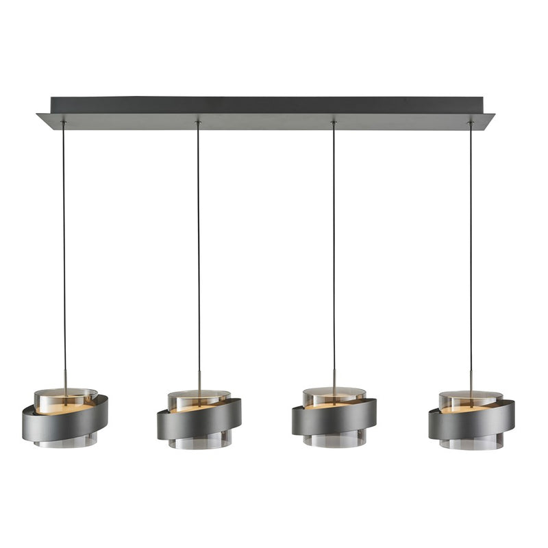 Artcraft Axis 4Lt LED Pendant, Graphite/Smoke/Graphite