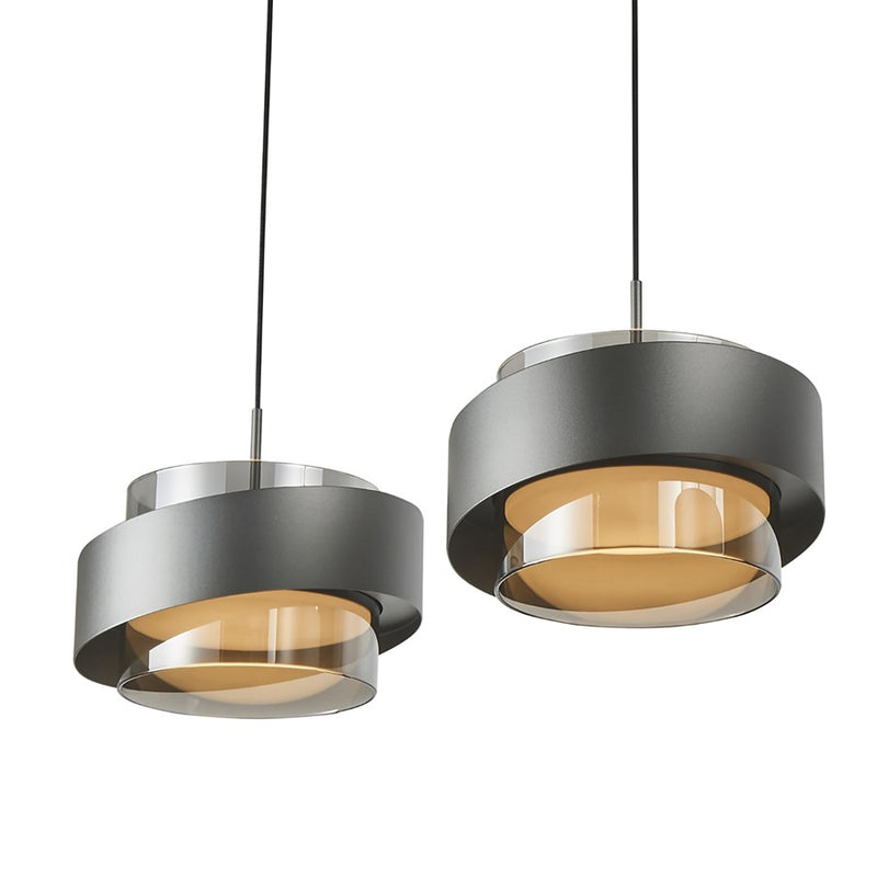 Artcraft Axis 4Lt LED Pendant, Graphite/Smoke/Graphite