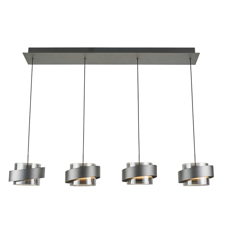 Artcraft Axis 4Lt LED Pendant, Graphite/Smoke/Graphite