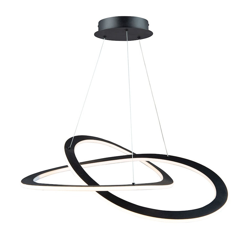 Artcraft Wave 2 Light LED Chandelier, Black