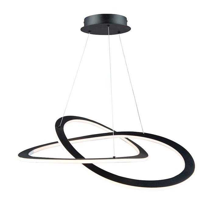 Artcraft Wave 2 Light LED Chandelier, Black