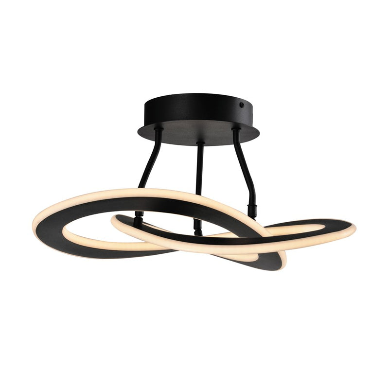 Artcraft Wave 2 Light 24W LED Semi-Flush Mount, Black