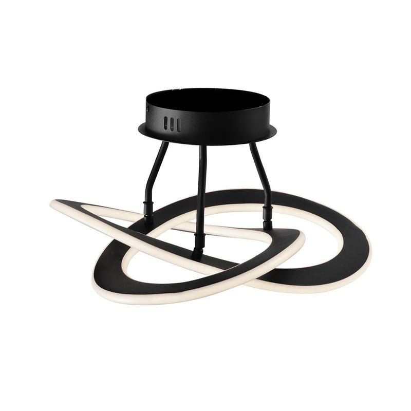 Artcraft Wave 2 Light 24W LED Semi-Flush Mount, Black