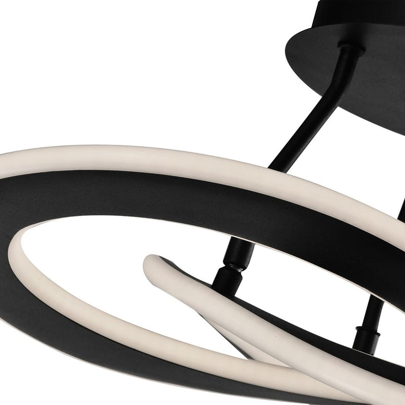 Artcraft Wave 2 Light 24W LED Semi-Flush Mount, Black