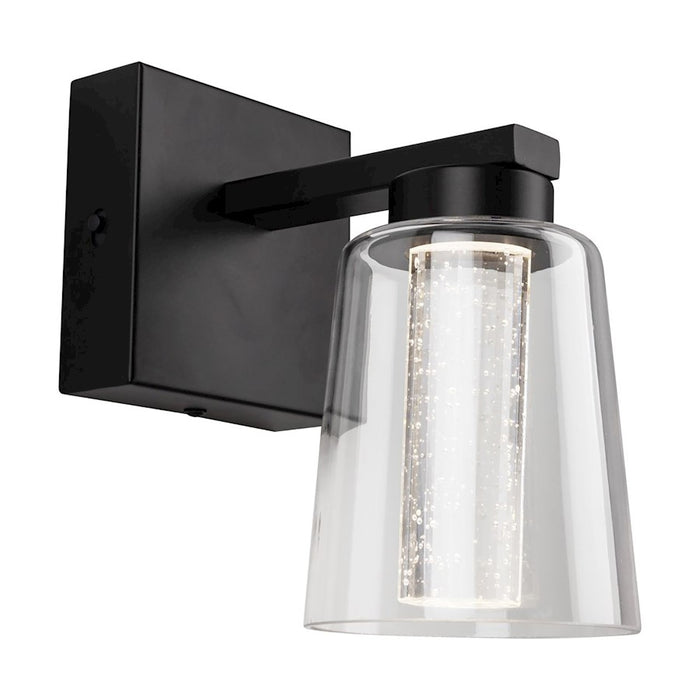 Artcraft Dalton 1 Light Bathroom Sconce, Black/Clear