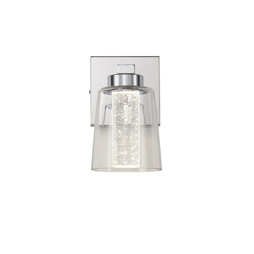 Artcraft Dalton 1 Light Bathroom Sconce, Chrome/Clear