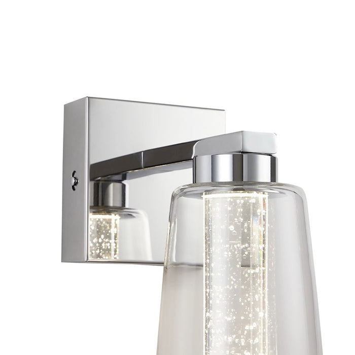 Artcraft Dalton 1 Light Bathroom Sconce, Chrome/Clear