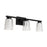 Artcraft Dalton 3 Light Bathroom Vanity, Black/Clear