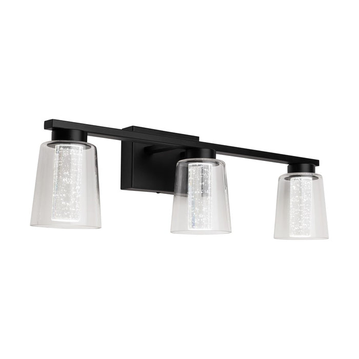 Artcraft Dalton 3 Light Bathroom Vanity, Black/Clear