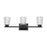 Artcraft Dalton 3 Light Bathroom Vanity, Black/Clear