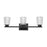 Artcraft Dalton 3 Light Bathroom Vanity, Black/Clear