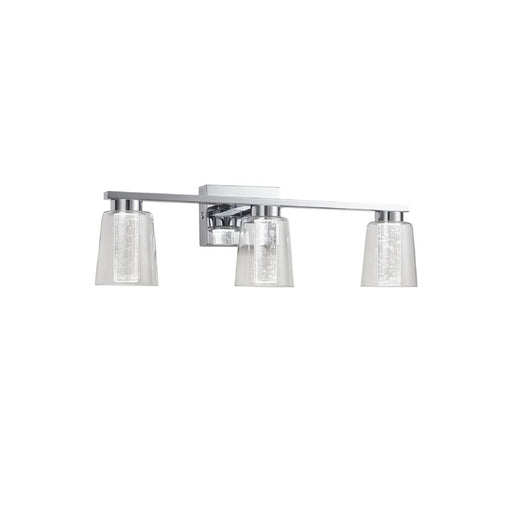 Artcraft Dalton 3 Light Bathroom Vanity, Chrome/Clear
