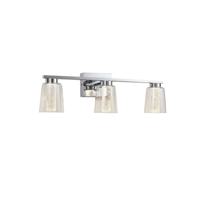 Artcraft Dalton 3 Light Bathroom Vanity, Chrome/Clear