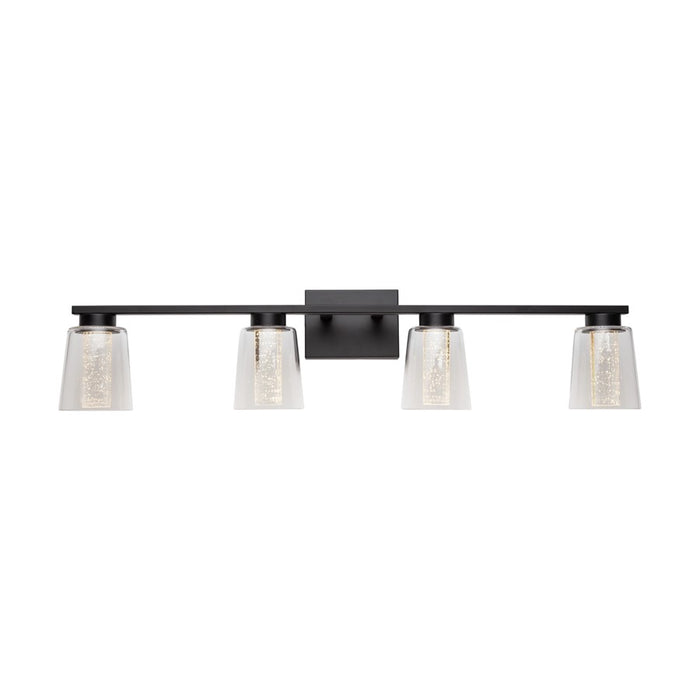 Artcraft Dalton 4 Light Bathroom Vanity, Black/Clear