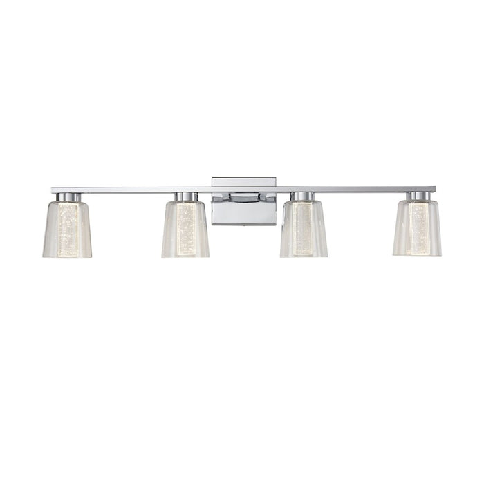 Artcraft Dalton 4 Light Bathroom Vanity, Chrome/Clear