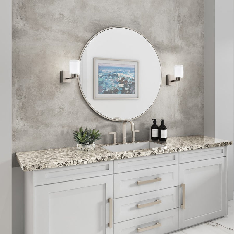 Artcraft Saville 1 Light Bathroom Sconce, Brushed Nickel/Clear