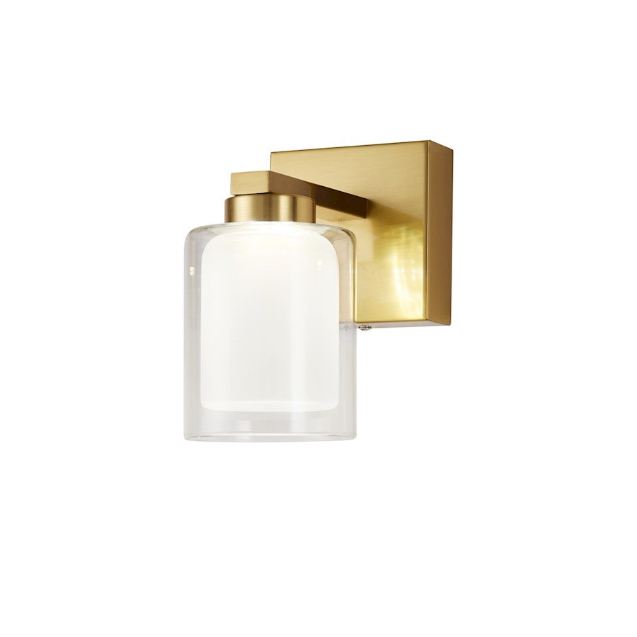 Artcraft Saville 1 Light Bathroom Sconce, Brass/Clear - AC7391BR