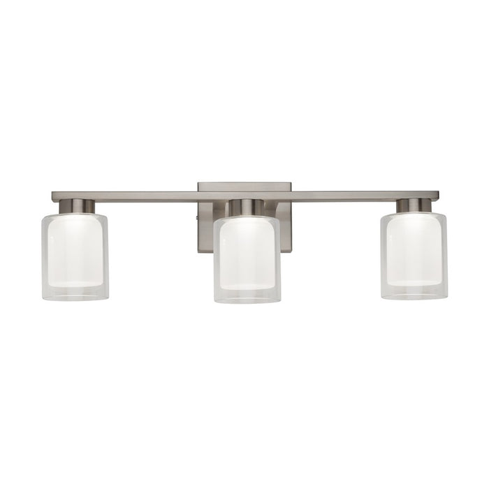 Artcraft Saville 3 Light Bathroom Vanity, Brushed Nickel/Clear