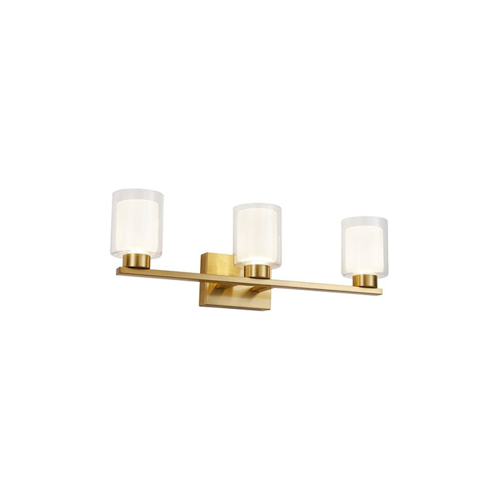 Artcraft Saville 3 Light Bathroom Vanity, Brass/Clear