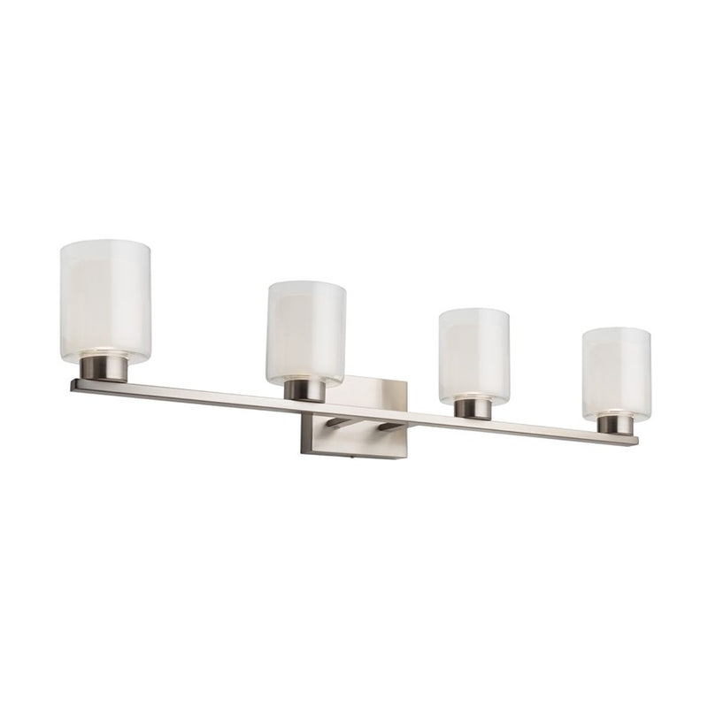 Artcraft Saville 4 Light Bathroom Vanity, Brushed Nickel/Clear
