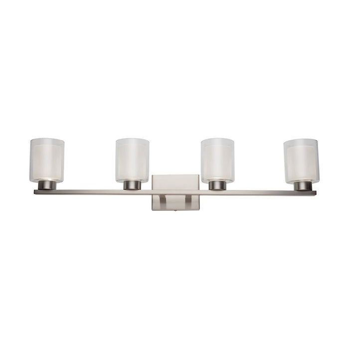 Artcraft Saville 4 Light Bathroom Vanity, Brushed Nickel/Clear