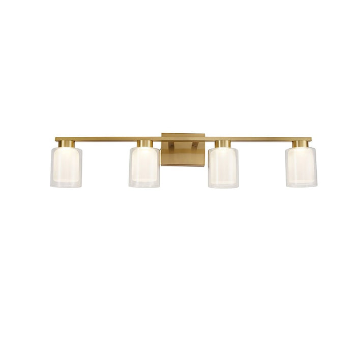 Artcraft Saville 4 Light Bathroom Vanity, Brass/Clear