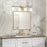 Artcraft Saville 4 Light Bathroom Vanity, Brass/Clear