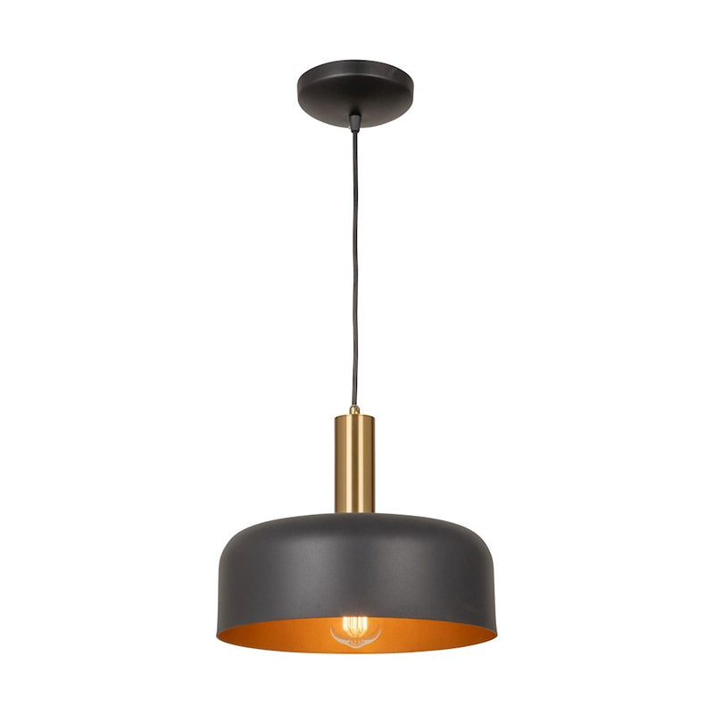 Artcraft Orsa 1 Light Pendant, Black/Black
