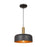 Artcraft Orsa 1 Light Pendant, Black/Black - AC7421BB