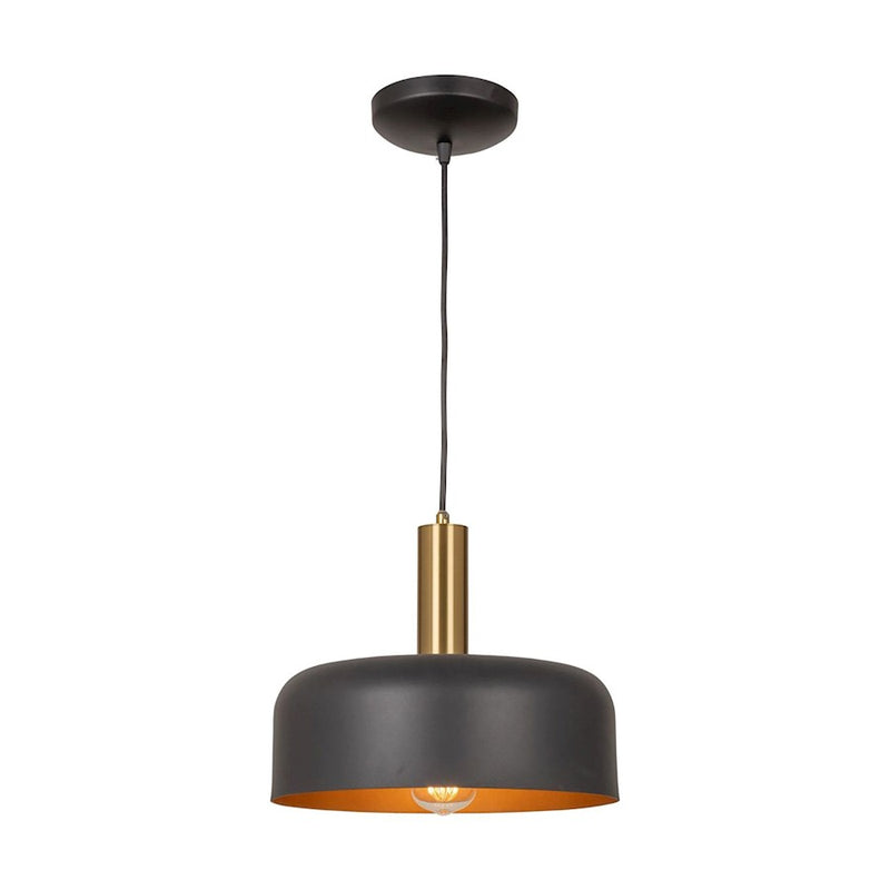 Artcraft Orsa 1 Light Pendant, Black/Black