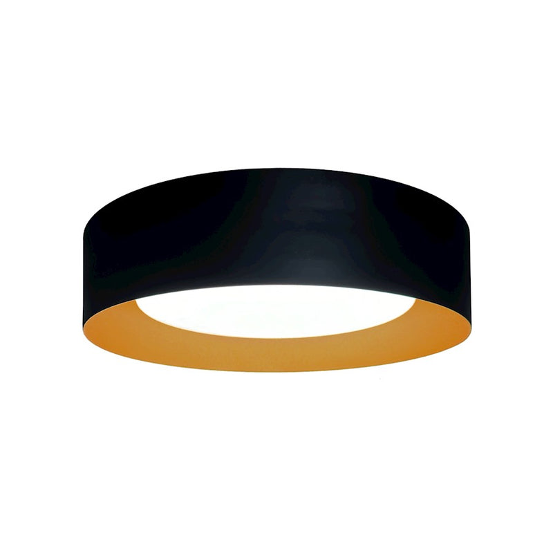 Artcraft Orsa 1 Light Flush Mount, Black/Black/Brushed Brass