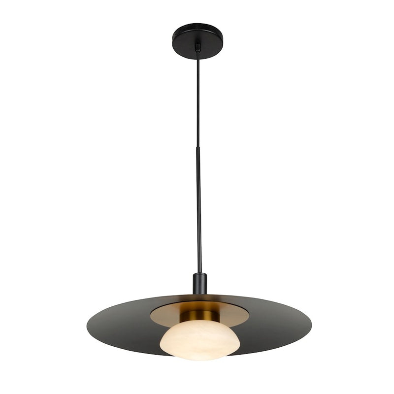 Artcraft Camila 1 Light Pendant, Black/Opal