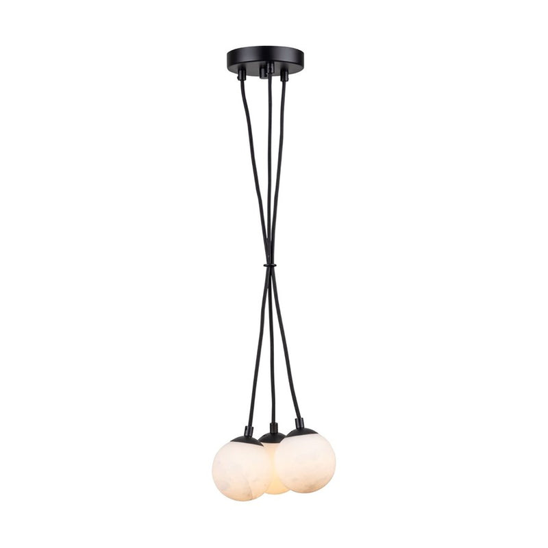 Artcraft Camila 3 Light Pendant, Black/Opal