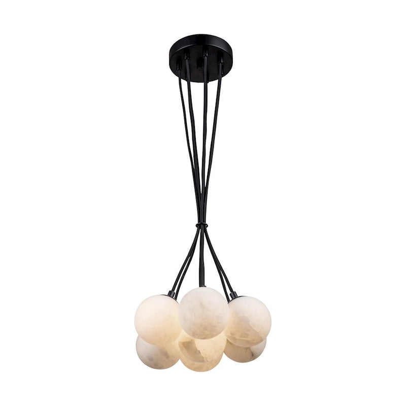 Artcraft Camila 7 Light Pendant, Black/Opal