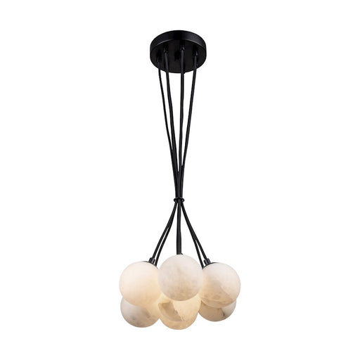 Artcraft Camila 7 Light Pendant, Black/Opal - AC7467BK