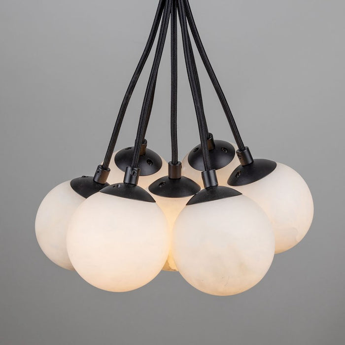 Artcraft Camila 7 Light Pendant, Black/Opal