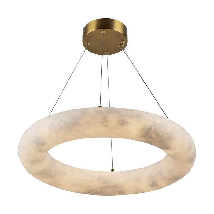 Artcraft Camila 1 Light 19" Chandelier, Brushed Brass/Opal