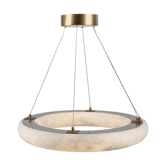 Artcraft Camila 1 Light 19" Chandelier, Brushed Brass/Opal