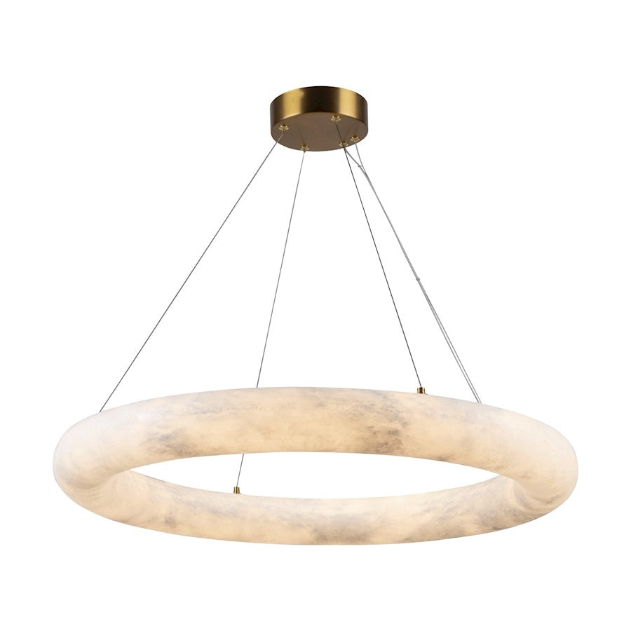 Artcraft Camila 1 Light 27" Chandelier, Brushed Brass/Opal - AC7469BR